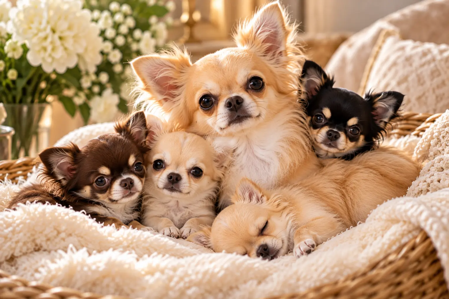 Chihuahuas resting together